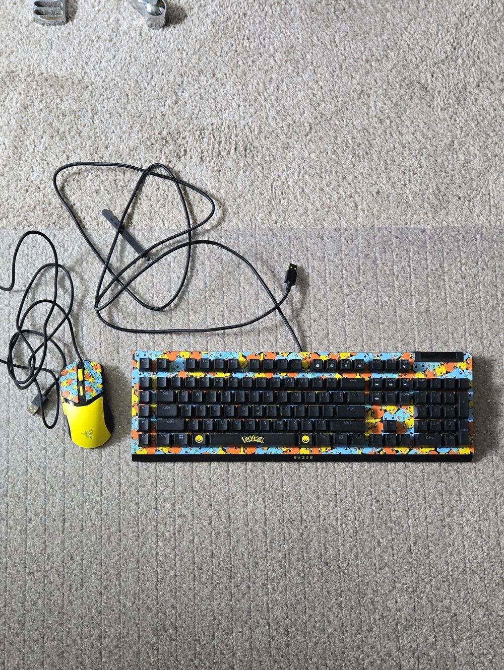 Razer Pikachu Themed Wired Keyboard & Mouse Set - Yellow/Black/Blue